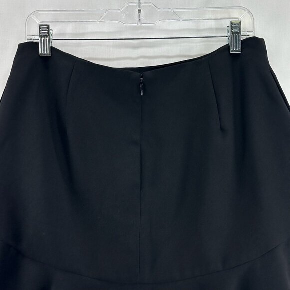 Banana Republic Flounce Mini Skirt Womens Sz 10 Back Zip Lined Ruffle Hem Black - Picture 6 of 13